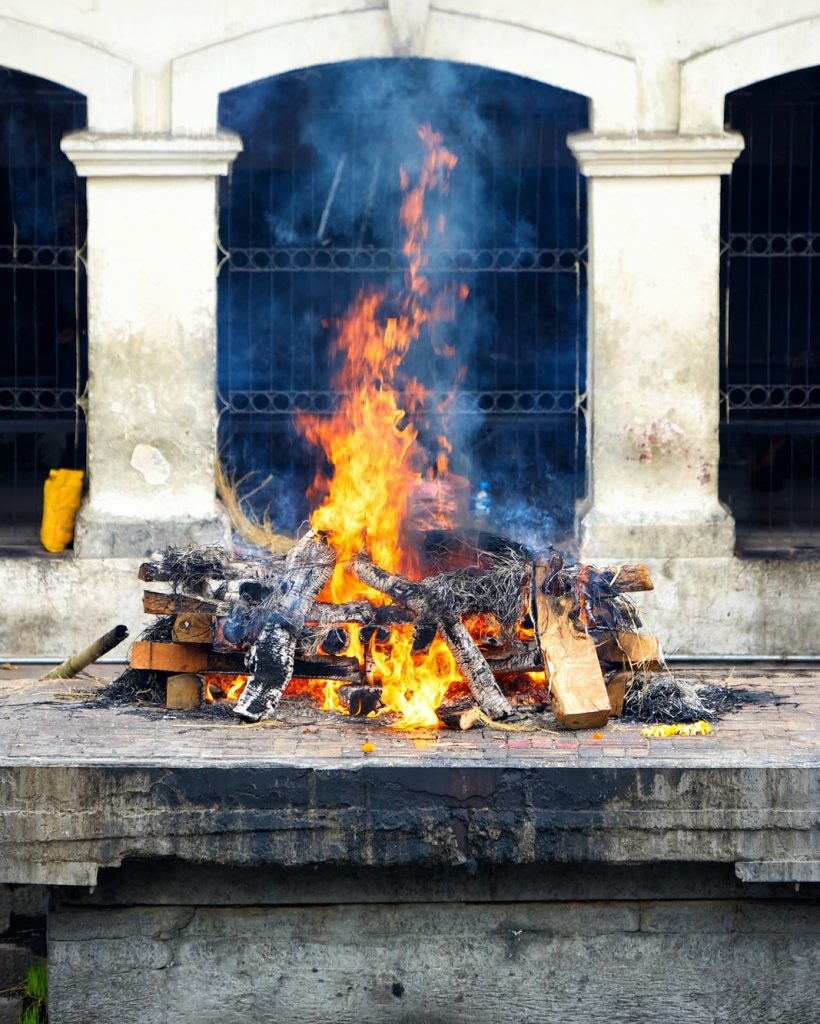 Cremation ghat and ceremony in Nepal